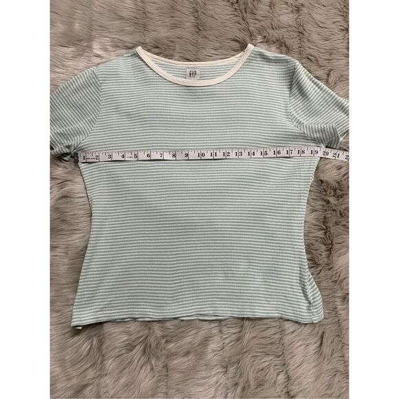 Gap Women’s Mint Green and White Stripped Top Large - Picture 5 of 6